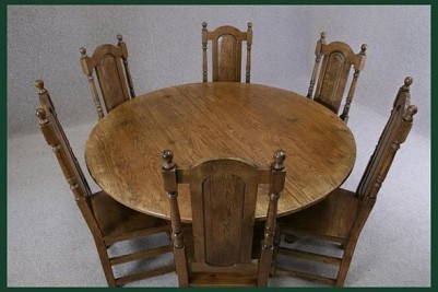 handmade solid oak oval extending table