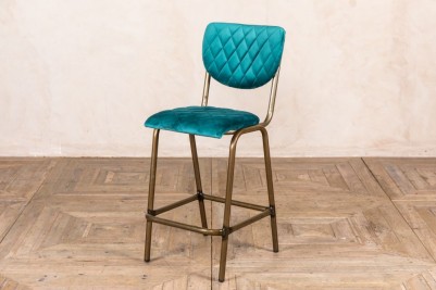 aquamarine velvet bar stool