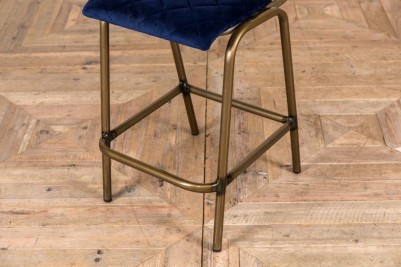 blue velvet and gold frame bar stool