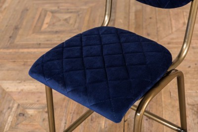 blue velvet bar stool