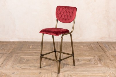 garnet red velvet bar stool