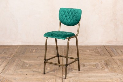 jade green velvet bar stool