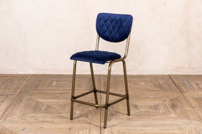 sapphire blue velvet bar stool