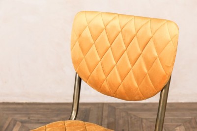 yellow velvet diamond stitched bar stool