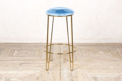 ocean teal velvet bar stool