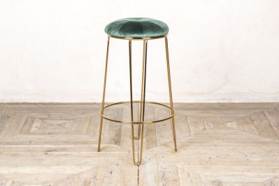 pine green gold legged bar stool