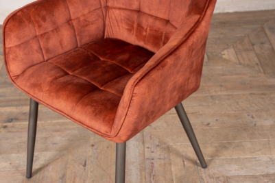 copper velvet dining chair