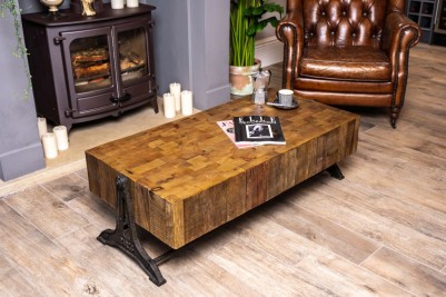 butchers block style coffee table