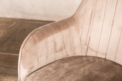 linear beige velvet chair
