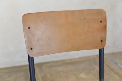 black and wood stool