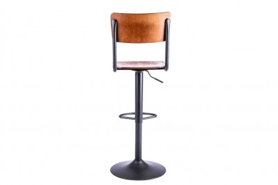 wooden and metal swivel stool