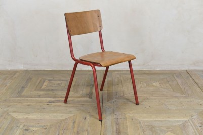 red wooden seat dining chair
