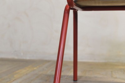 red metal dining chair