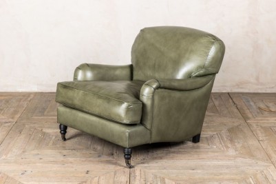 mirren leather armchair in lagoon green