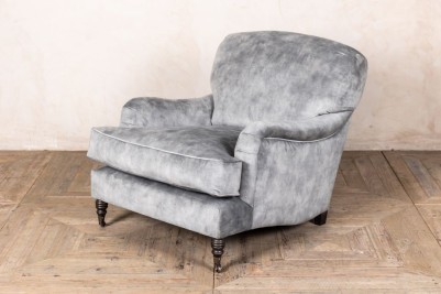 grey velvet armchair