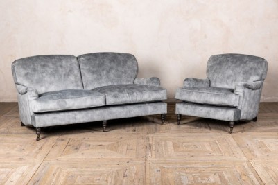 grey velvet sofa range