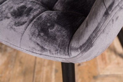 grey velvet occasional chair