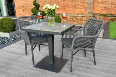 Monza Square Pedestal Table and 2 Monza Chairs Set
