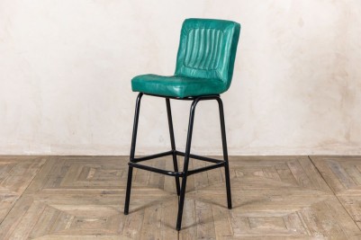 Distressed Leather Bar Stools, Teal Leather Bar Chairs
