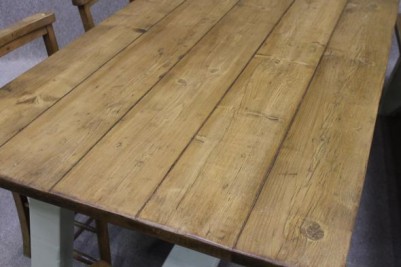 distressed wooden table