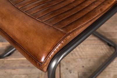 brown leather side chair