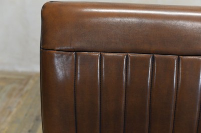 brown ribbed style dining bench