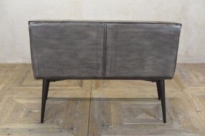 grey faux leather sofa
