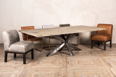 Oversized Industrial Star Base Dining Table