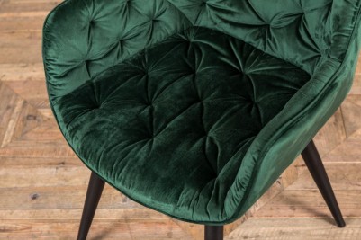 buttoned seat velvet dining chair