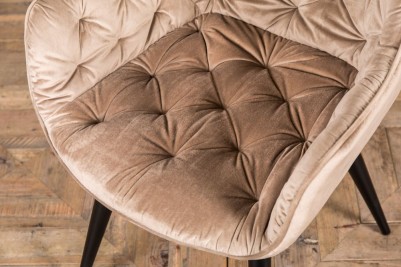 cream velvet buttoned seated chair