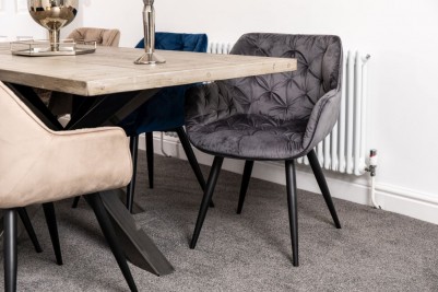 grey soft velvet dining chair