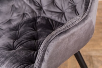 grey velvet occasional chair