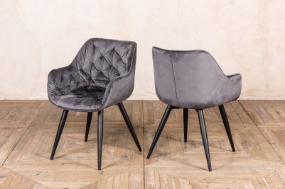 palette grey velvet dining chair