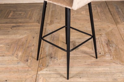 cream velvet metal legged stool