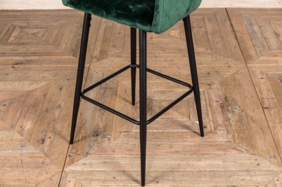 green velvet metal legged stool