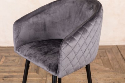 grey velvet bar stool