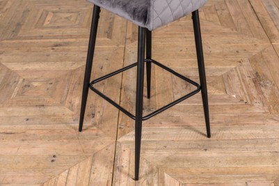 grey velvet metal legged stools