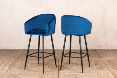 lakeside blue velvet stool