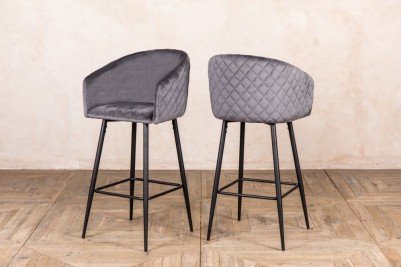 palette grey velvet stool