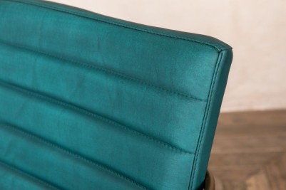 green real leather dining chair