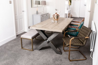 industrial style seating and table