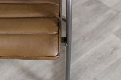 Rio Real Leather Dining Chair - Grey Frame
