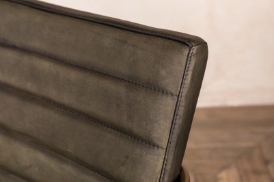 real leather dark green dining chair