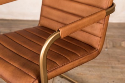 rich brown leather dining chair