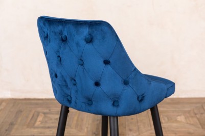 blue velvet bar stool
