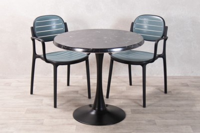 Alcantara Black Round Tulip Café Outdoor Table Set
