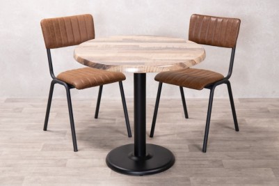 Rustic Maple Round Café Indoor Table Set
