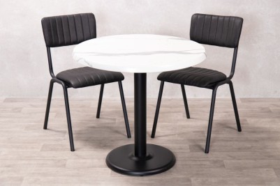 White Marble Round Café Indoor Table Range