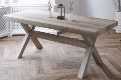 Rutland Oak Effect X-Frame Dining Table