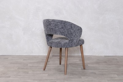 grey steel dining chair Back